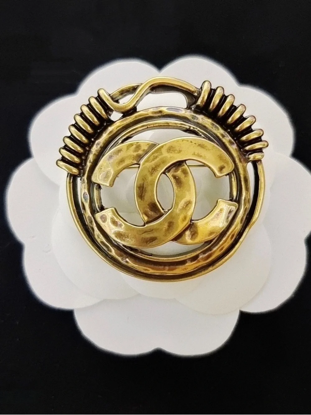 Double C Designer Vintage Letter Logo Brooch
